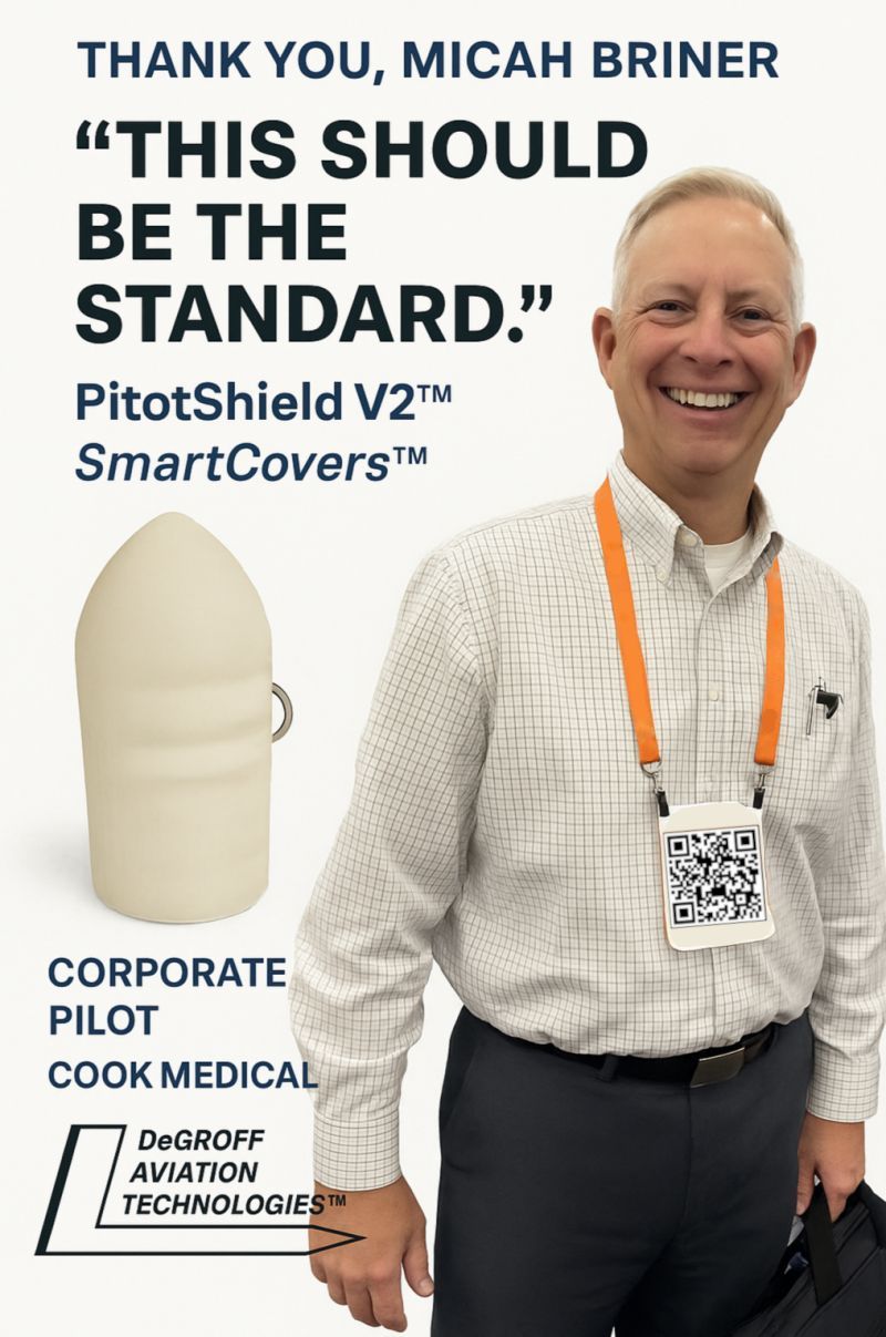 Testimonial about PitotShield V2™ SmartCovers™ from a corporate pilot